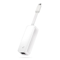TP-Link UE300C USB 3.0 Type-C to Gigabit Ethernet Network Adapter — angled view showing USB-C connector