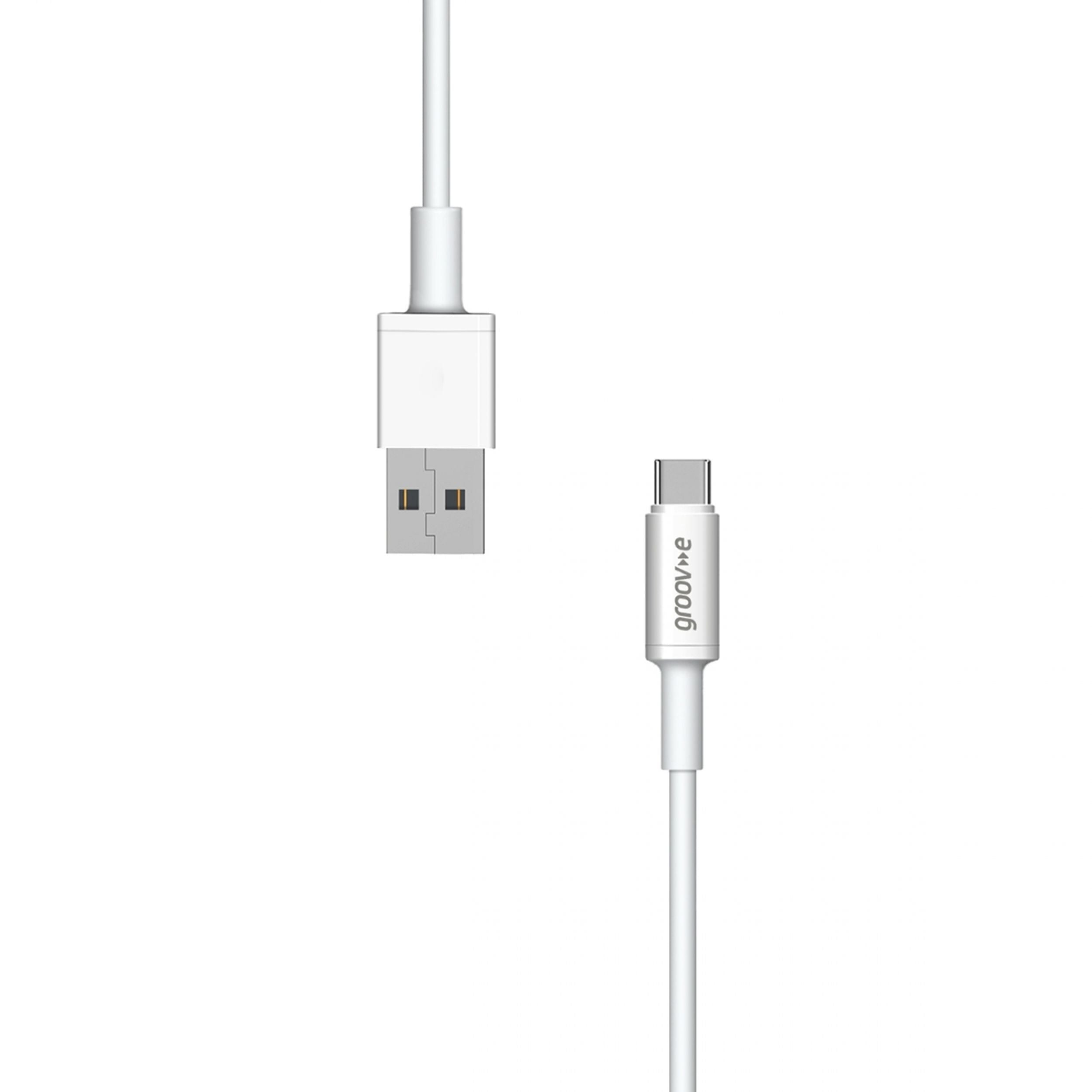 Groov-e USB-C to USB-A Charging Cable 2m White - official product image