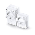 TP-Link TL-WPA4220 KIT AV600 Powerline Wi-Fi Booster 2 LAN, KIT — back/plug view, two units