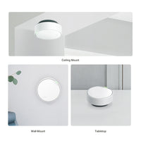 TP-Link Deco X50-PoE mounting options — ceiling, wall and tabletop, one unit per scene