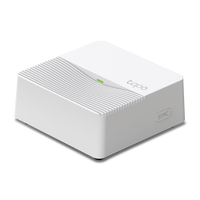 Tapo H200 smart hub — angled product view with SYNC button