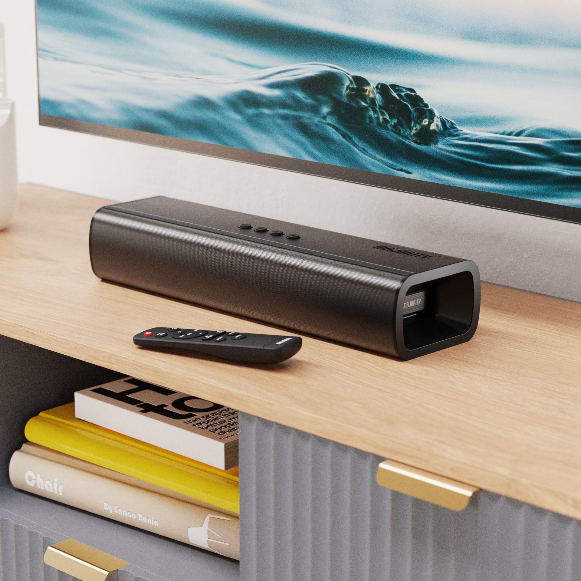 Majority Naga 40 Bluetooth Soundbar, Black - official product image