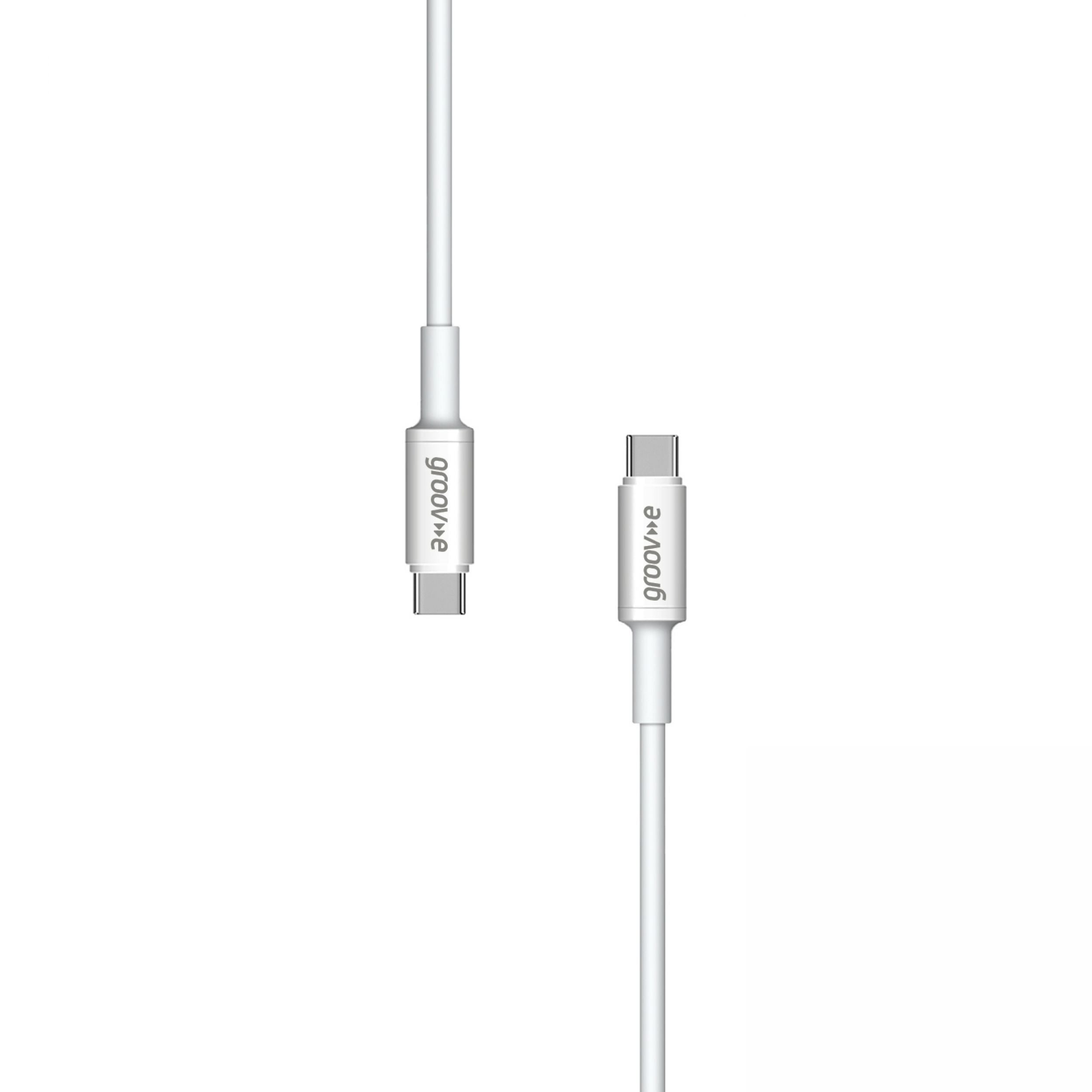 Groov-e USB-C to USB-C Charging Cable 1m White - official product image