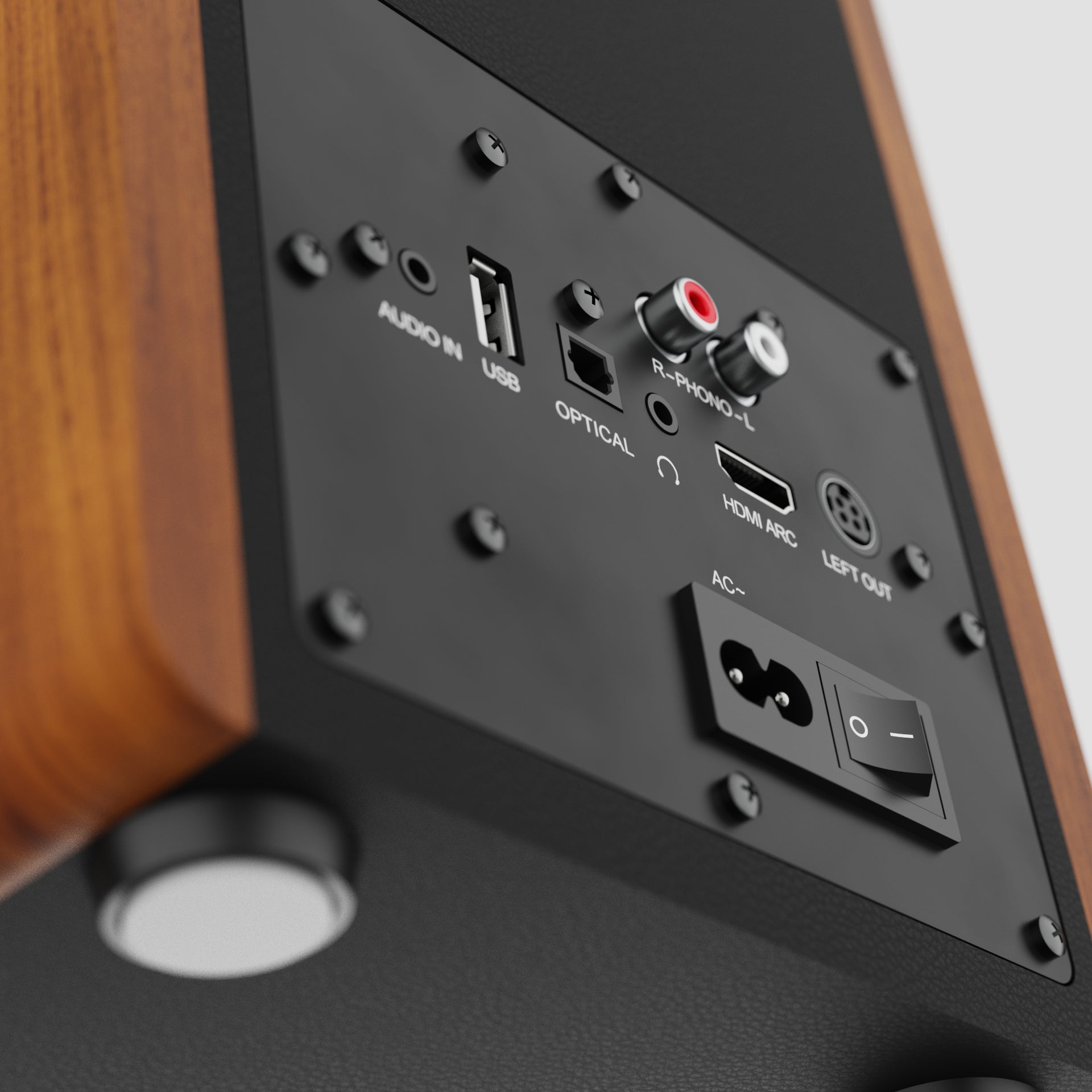 Majority D100 Powered Bookshelf Speakers, Wood - official product image
