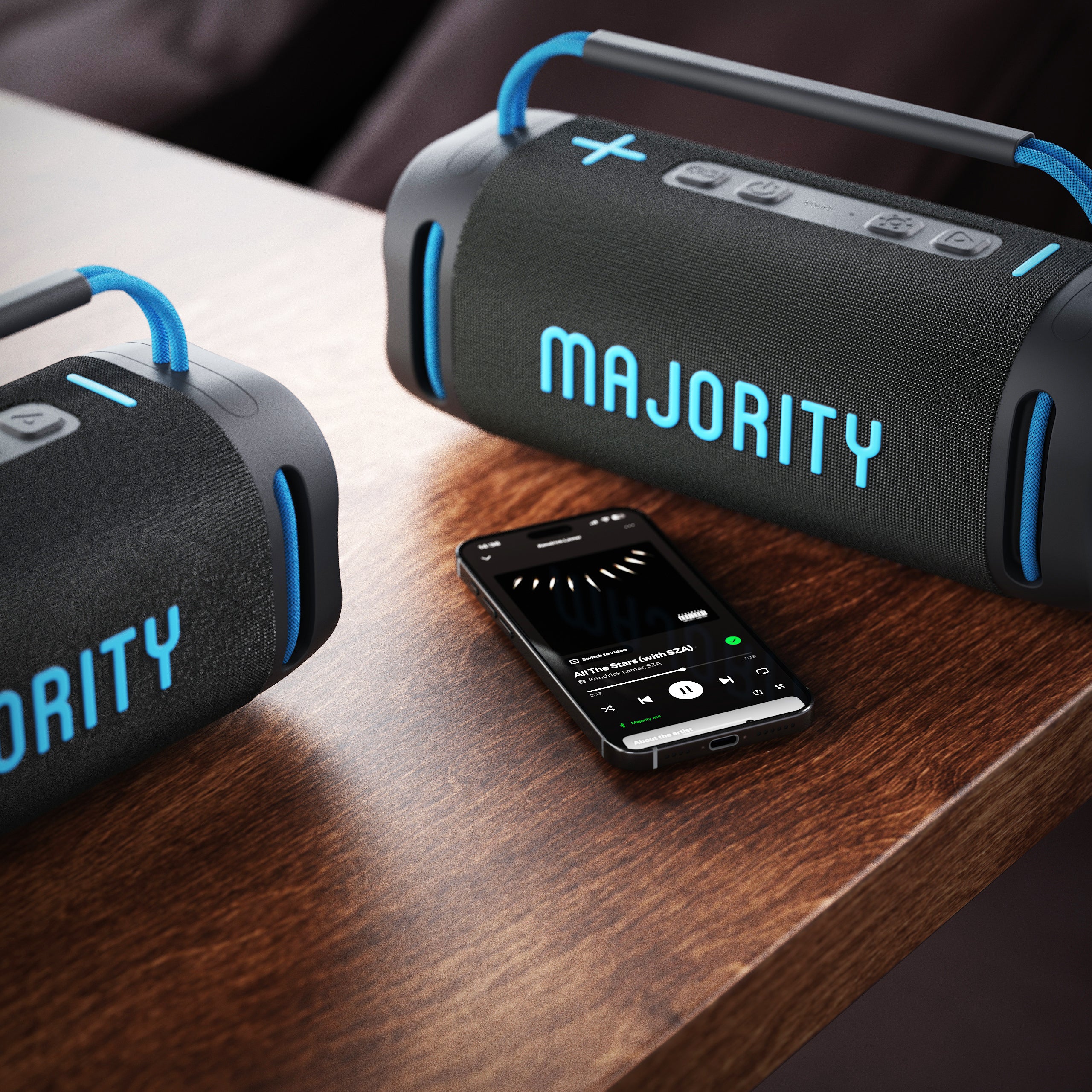 Majority Move M4 Portable Bluetooth Speaker, Black - official product image
