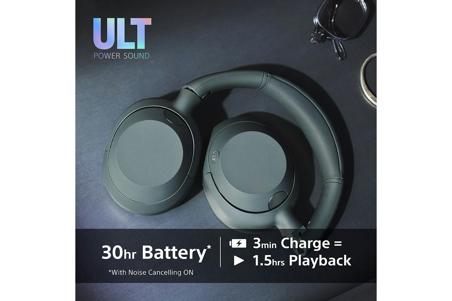 Sony ULT WEAR Over-Ear Wireless Noise Cancelling Headphones – Forest Grey | WH-ULT900N