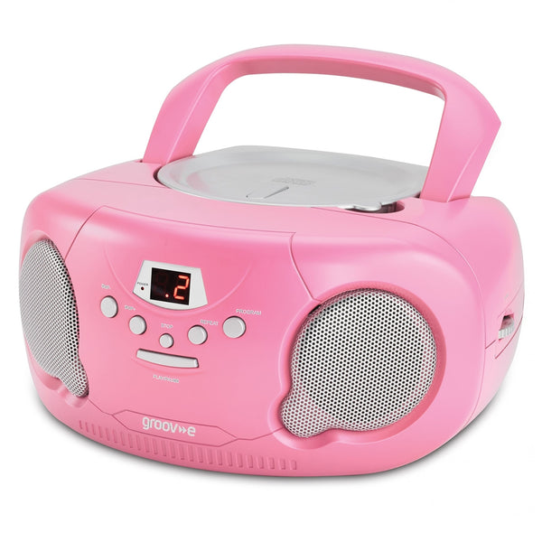 Groov-e Original Boombox CD Player with AM/FM Radio Pink - official product image