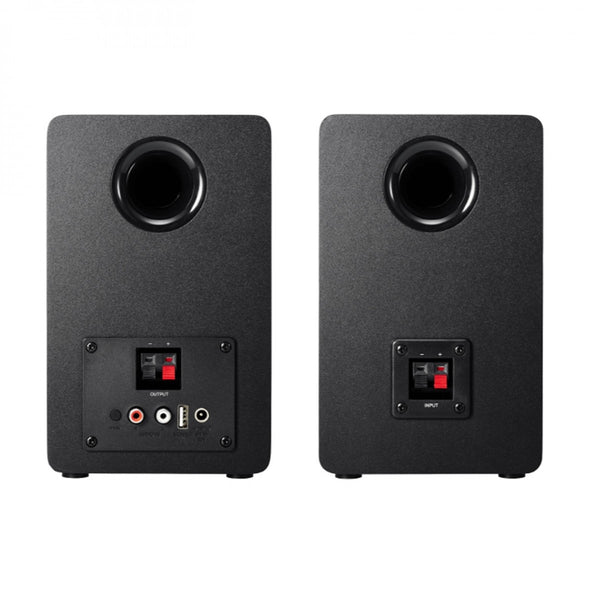 Audio-Technica AT-SP3X black powered speakers rear connections