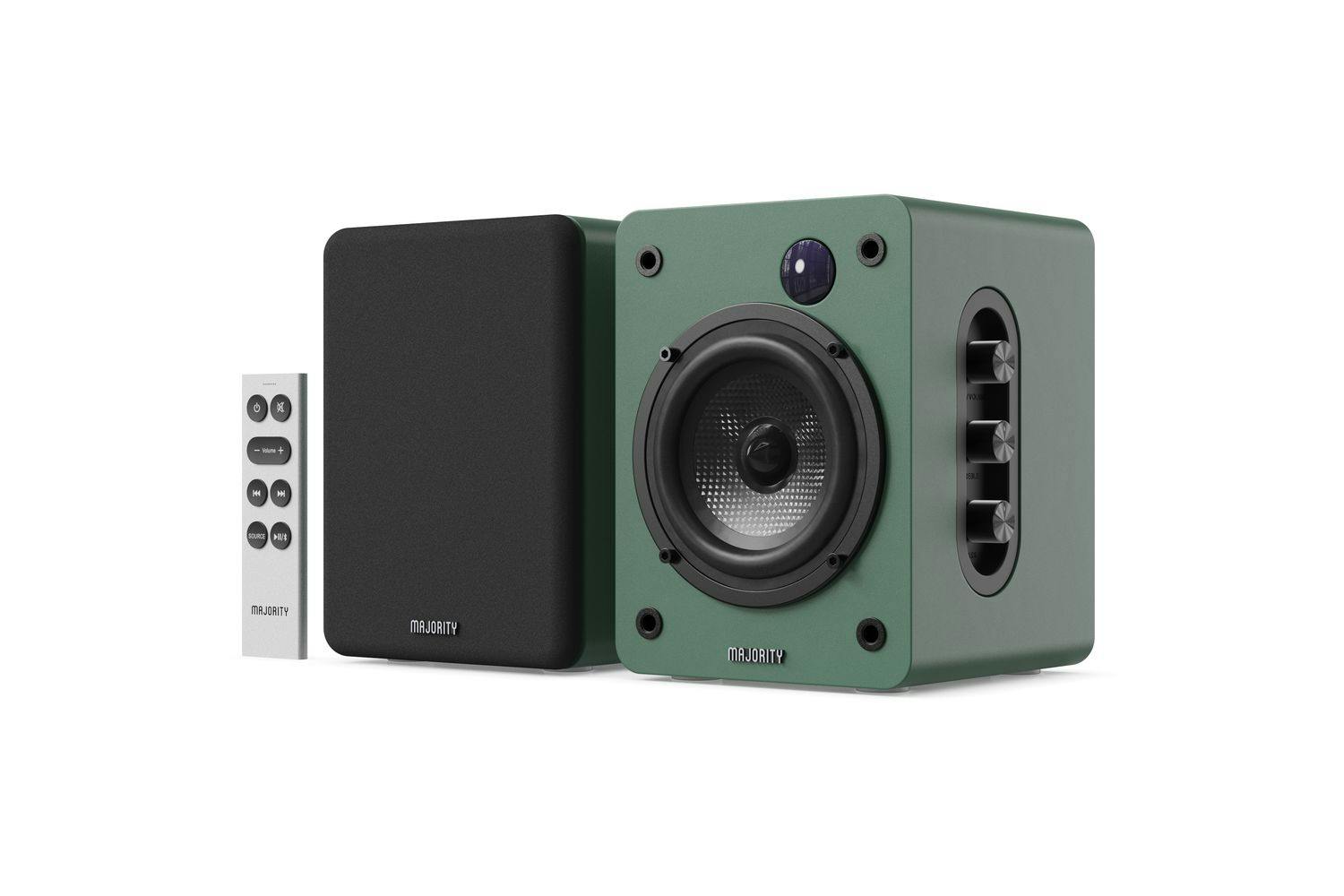 Majority D50X Powered Bookshelf Speakers, Green - product image 1