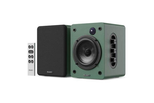 Majority D50X Powered Bookshelf Speakers, Green - product image 1