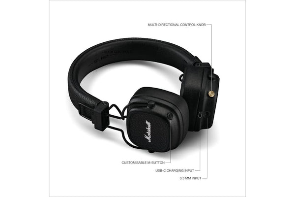 Marshall Major V Bluetooth Black Headphones | 1006832