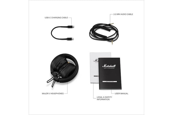 Marshall Major V Bluetooth Black Headphones | 1006832