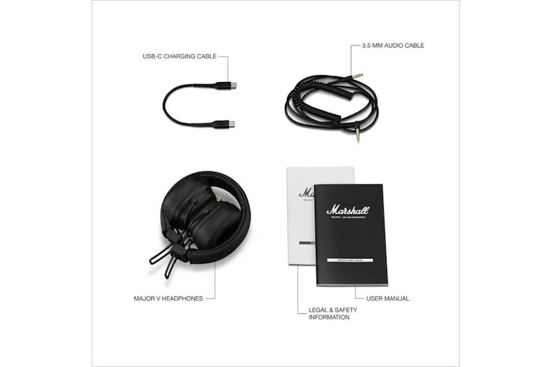 Marshall Major V Bluetooth Black Headphones | 1006832