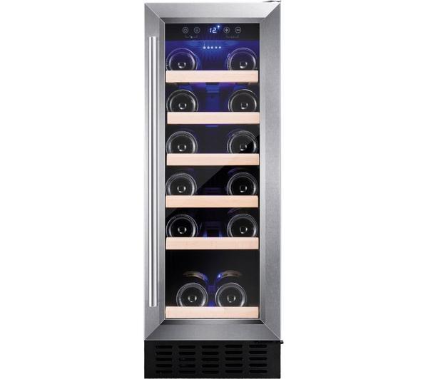 Amica Freestanding 19 Bottle Silver Wine Cooler | AWC300SS