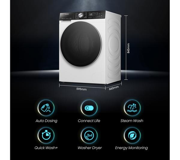 HISENSE Auto Dosing 10.5 kg Washer Dryer | WD5S1045BW