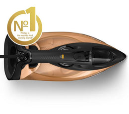 Philips 7000 Series HV Steam Iron - Black/Gold | DST7040/80