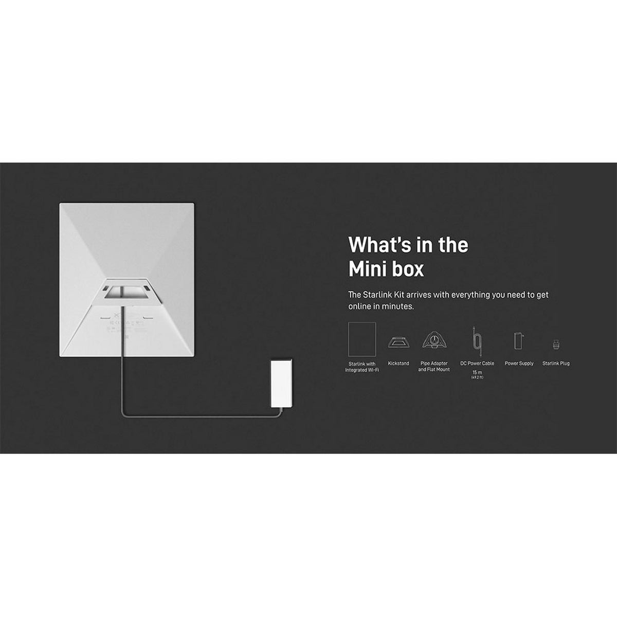 Starlink Mini Satellite Antenna & WiFi Router Kit - White - what's in the box