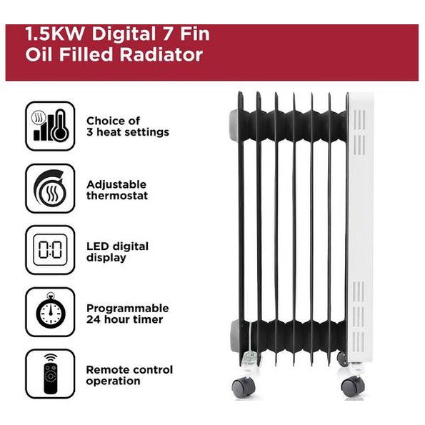 BLACK+DECKER Oil-Filled Radiator White 1500W | BXRA43011GB