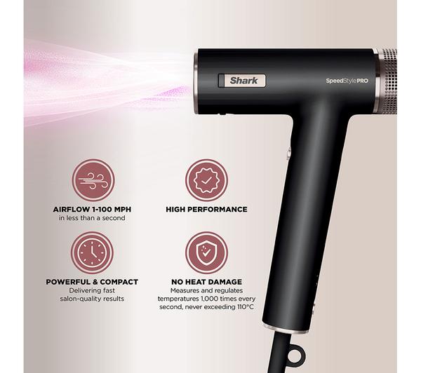 SHARK SpeedStyle Pro HD731UK 3-in-1 Hair Dryer - Black | HD731UK