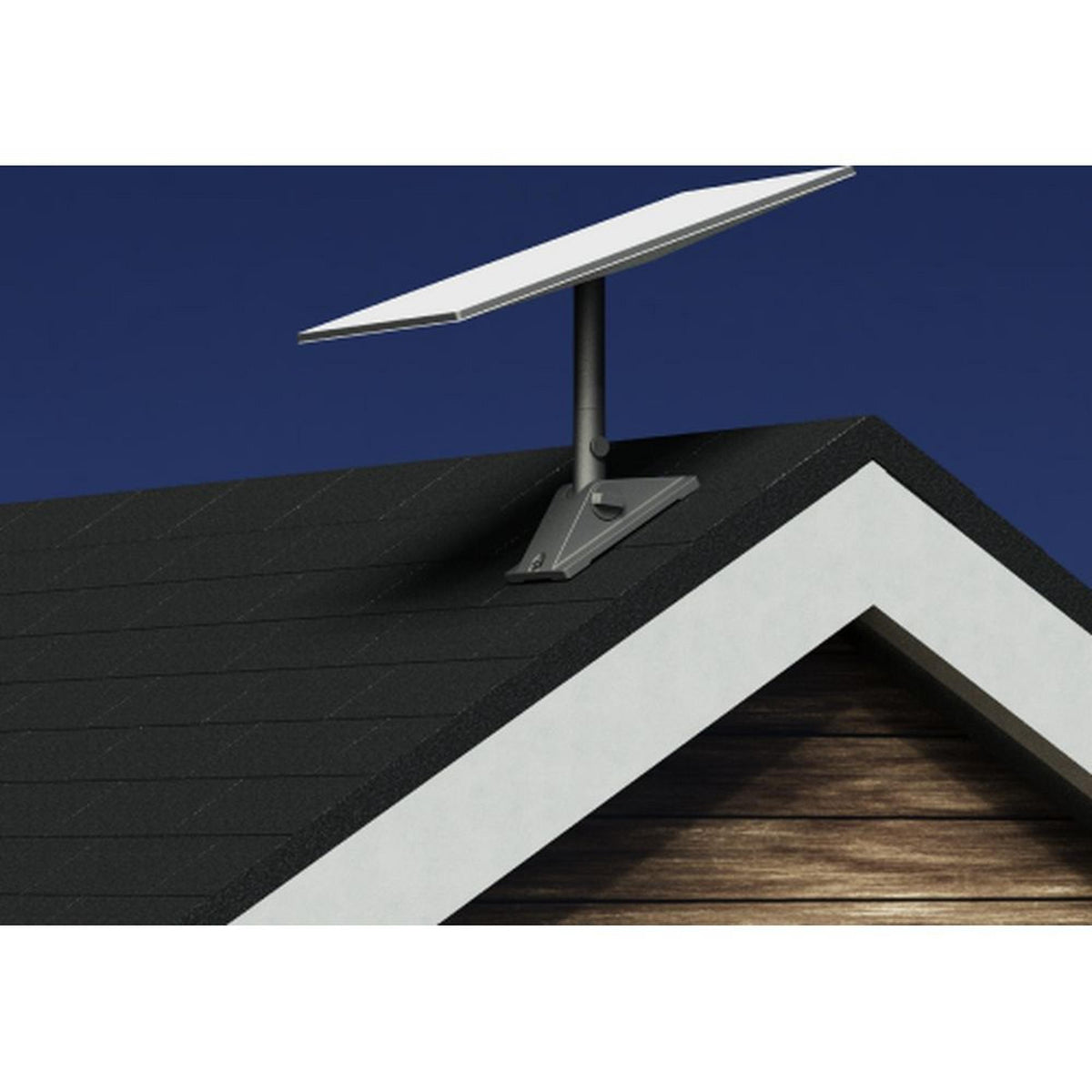 Starlink Standard Pivot Mount - antenna on the pivot mount at dusk