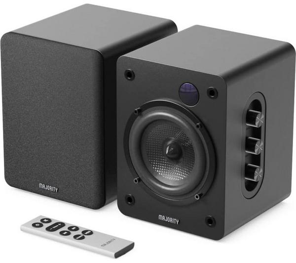 Majority D50X Powered Bookshelf Speakers, Black - product image 1