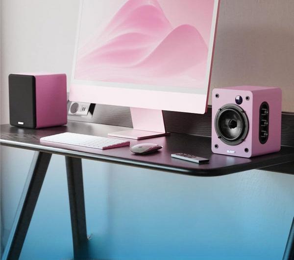 Majority D50X Powered Bookshelf Speakers, Pink - product image 1