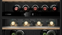 Bosch KUW21AHG0G Series 6 built-in 44 bottle dual zone wine cooler in Black