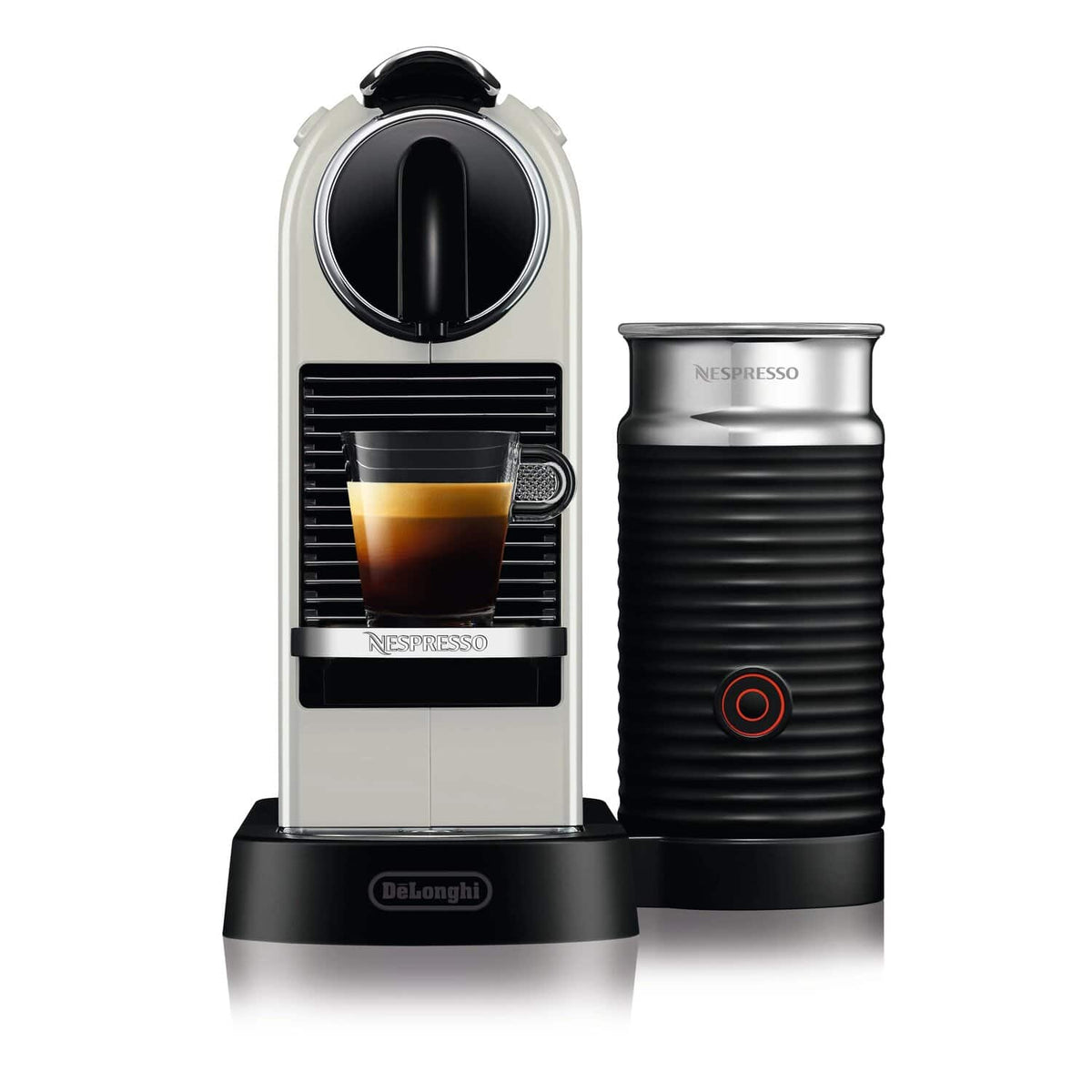 De'Longhi Citiz Espresso Machine & Milk Frother - White - front view