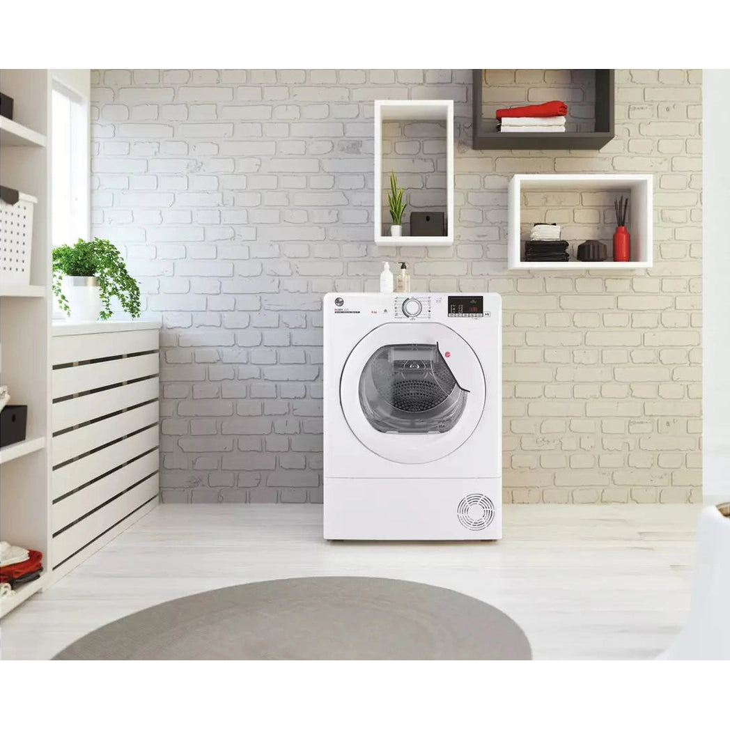 Hoover HLE H8A2DE 80 8KG Heat Pump Tumble Dryer - White | HLEH8A2DE-80 Hoover Tumble Dryer Euronics Ireland