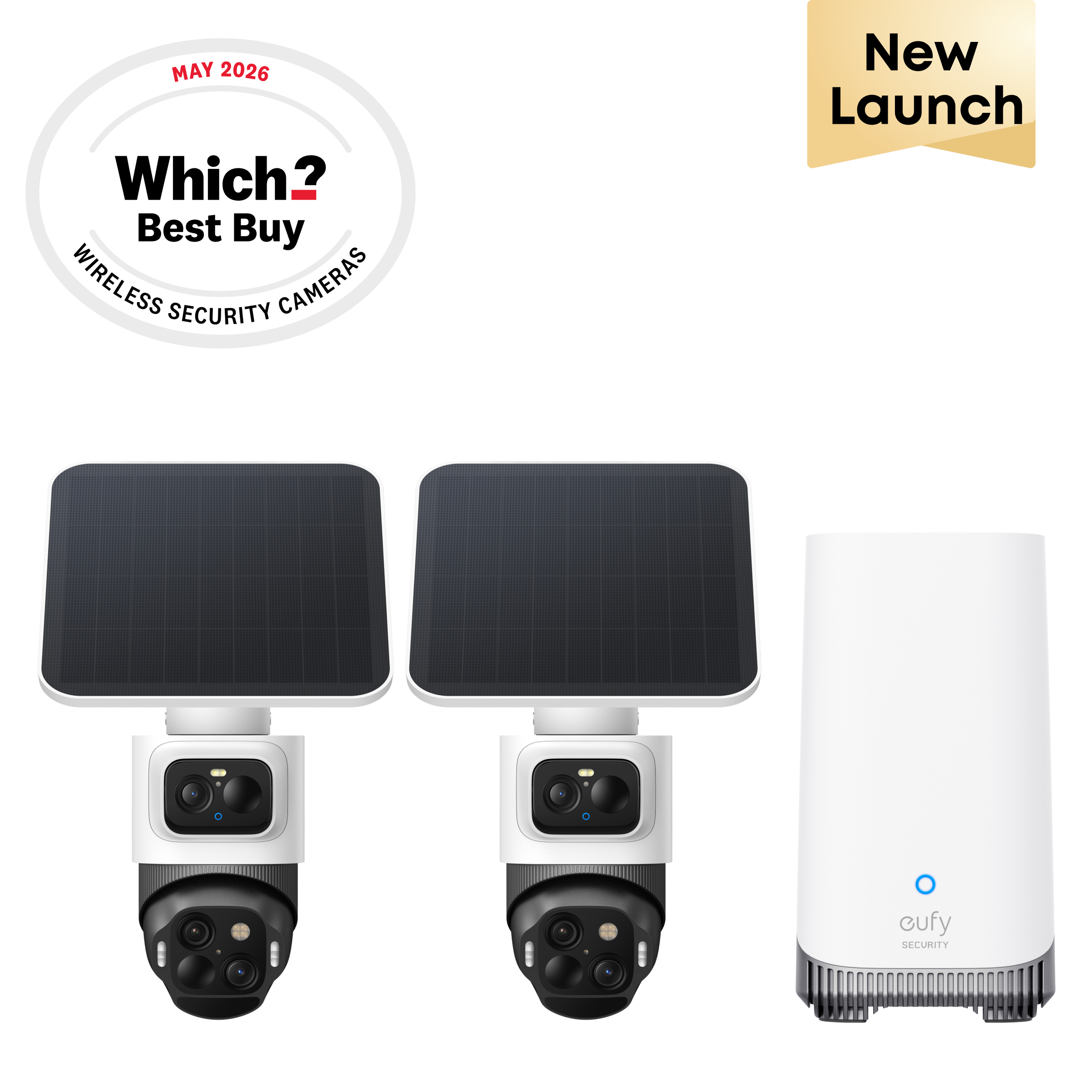 eufyCam S4 2-Camera Kit with HomeBase 3, Black/White - official product image