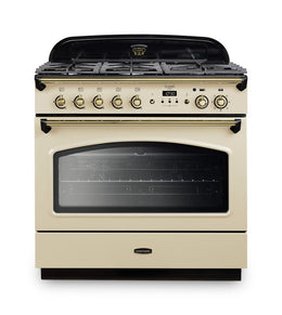 Rangemaster Classic FX 90cm Dual Fuel Range Cooker - Cream with Brass Trim | CLAS90FXDFFCR/B