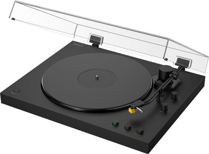 Sony PS-LX5BT Fully Automatic Bluetooth Turntable - Black - hero view with dust cover open