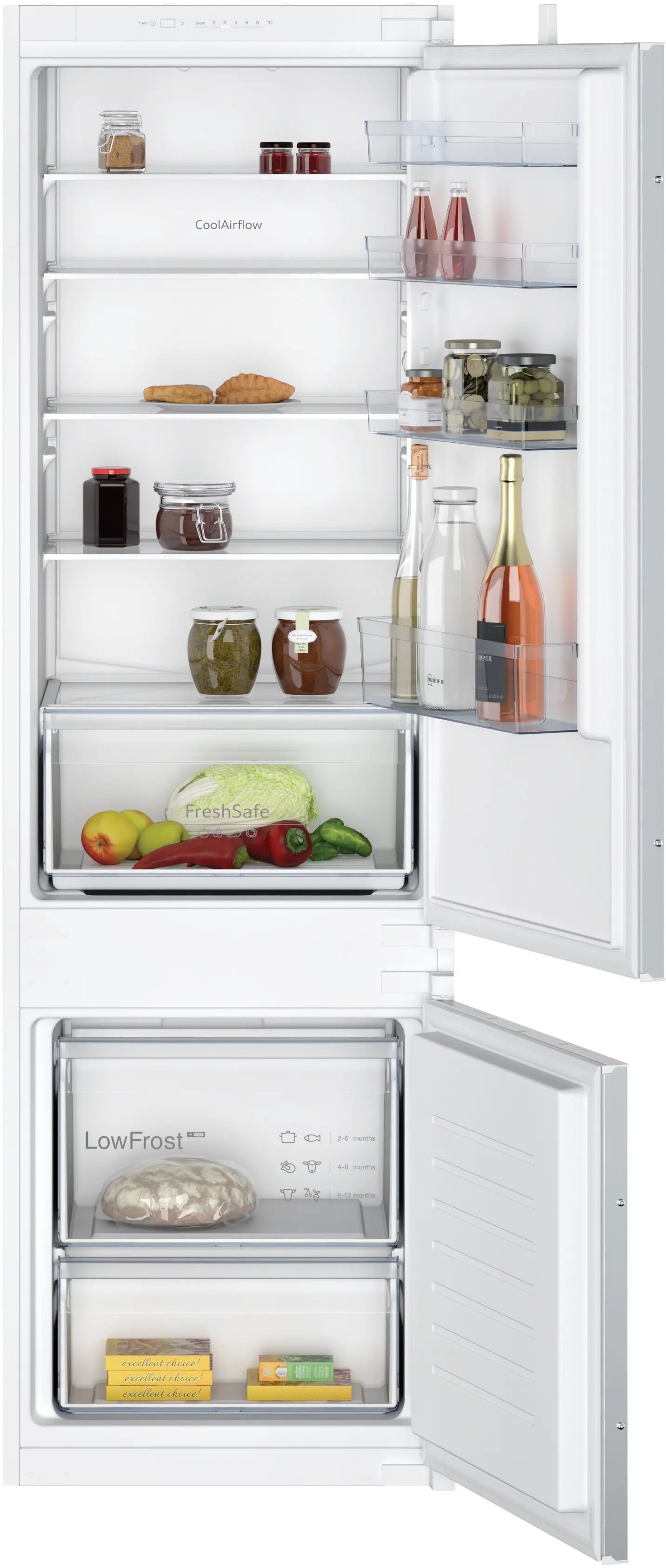 NEFF N30 KI5871SE0G built-in 70/30 fridge freezer in White