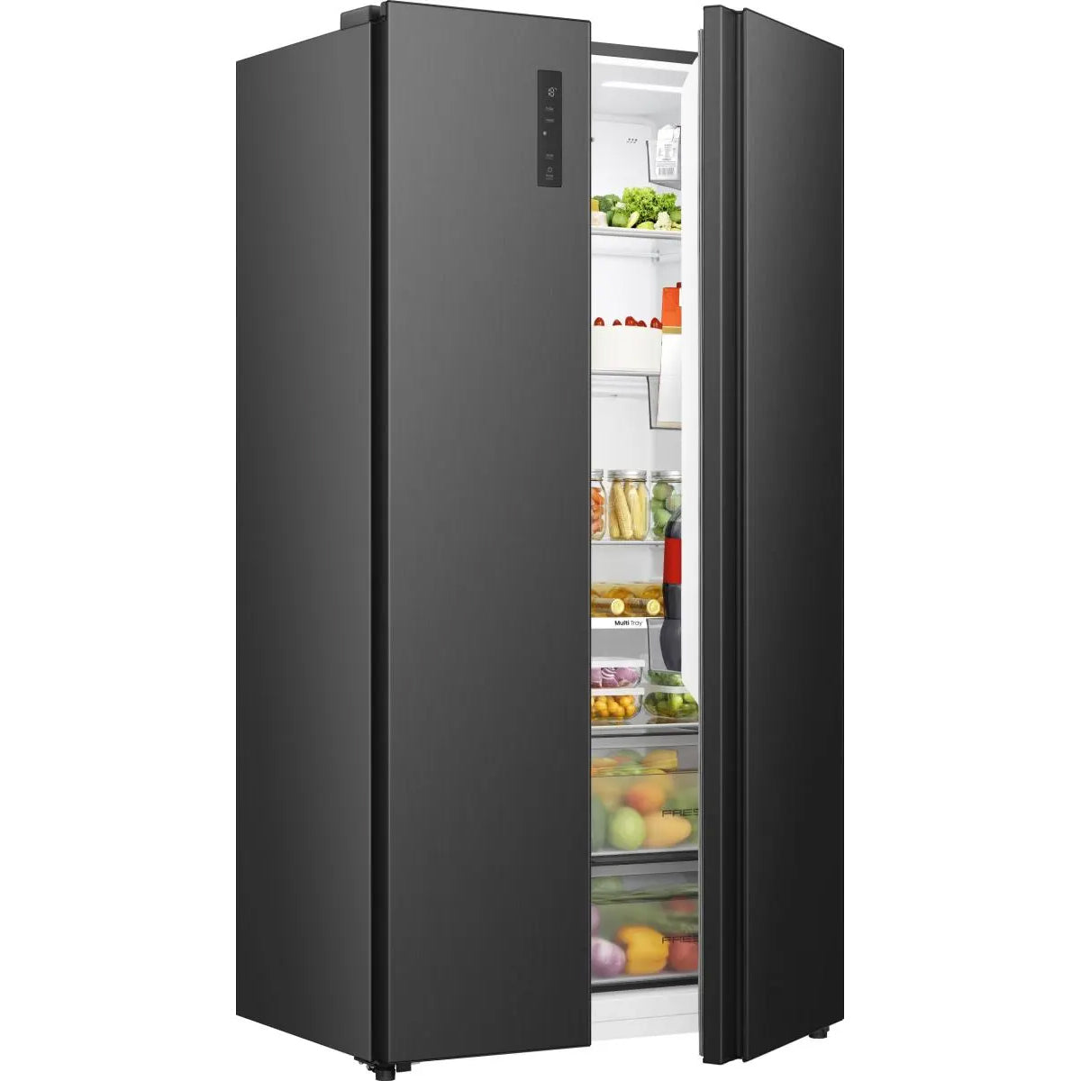 Hisense Hi3 544L Side by Side Fridge Freezer with PureFlat Design - Black - product view