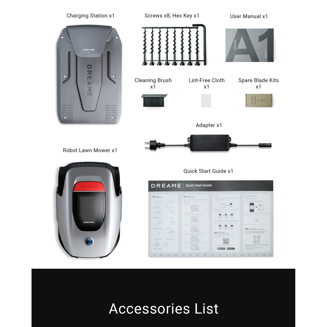Dreame Robotic Mower A1 Pro with 3D Omnidirectional Obstacle Avoidance | MLLA7210 Dreame Robot Lawnmower Euronics Ireland