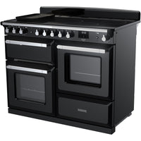 Rangemaster Estel Deluxe 110 Induction range cooker in Gloss Black with Chrome trim