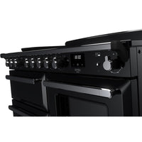 Rangemaster Estel Deluxe 110 Induction range cooker in Gloss Black with Chrome trim