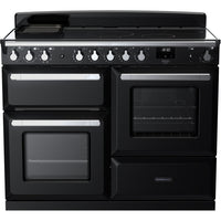 Rangemaster Estel Deluxe 110 Induction range cooker in Gloss Black with Chrome trim