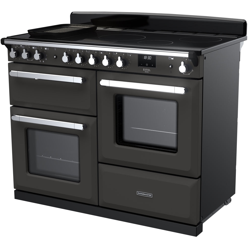 Rangemaster Estel Deluxe 110 Induction range cooker in Slate with Chrome trim