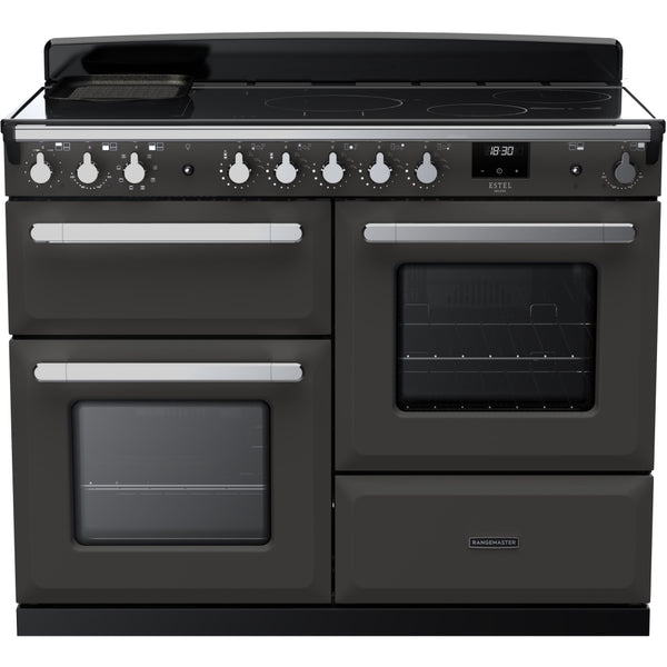 Rangemaster Estel Deluxe 110 Induction range cooker in Slate with Chrome trim
