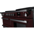 Rangemaster Estel Deluxe 110 Induction range cooker in Bordeaux with Chrome trim