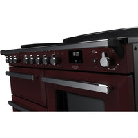 Rangemaster Estel Deluxe 110 Induction range cooker in Bordeaux with Chrome trim