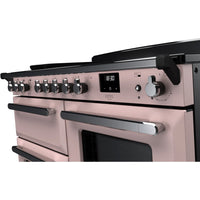Rangemaster Estel Deluxe 110 Induction range cooker in Pale Pink with Chrome trim