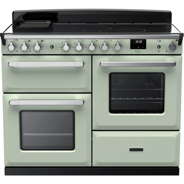 Rangemaster Estel Deluxe 110 Induction range cooker in Mint with Chrome trim