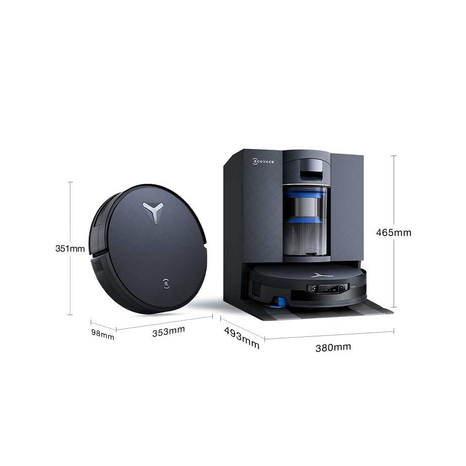 Ecovacs DEEBOT X12 OmniCyclone Bagless Robot Vacuum and Mop - Black - dimensions
