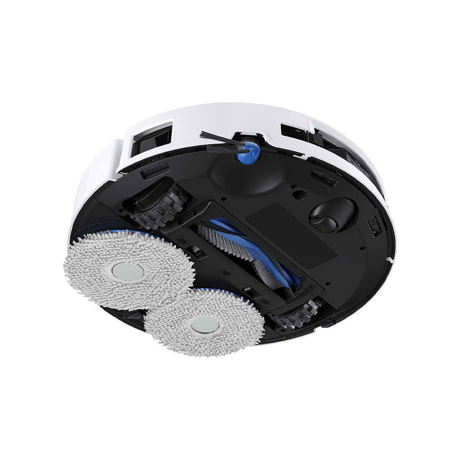 Ecovacs DEEBOT T50 PRO OMNI Gen3 Robot Vacuum and Mop - White - underside with rotating mops