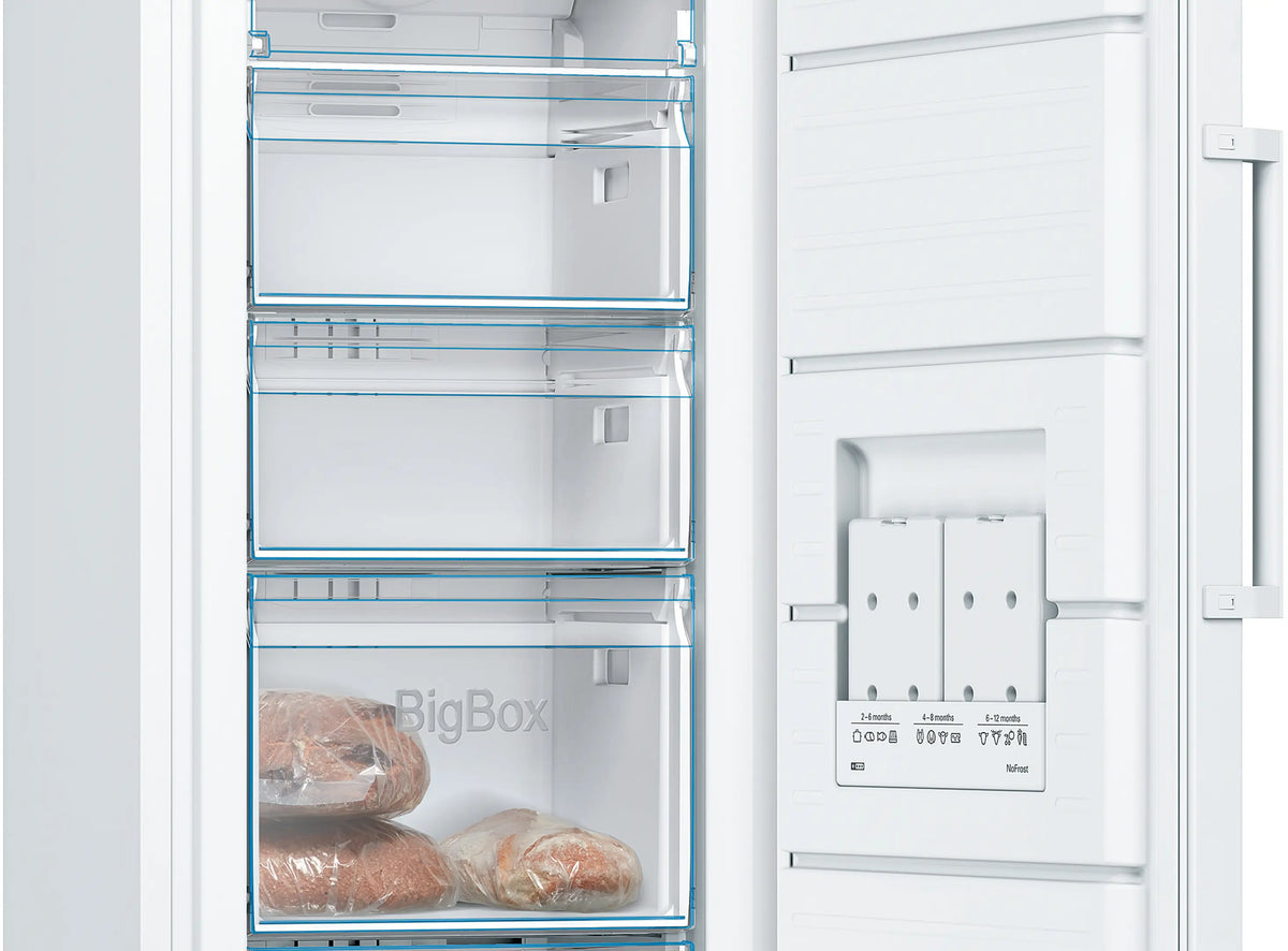 Bosch GSN29VWEVG Series 4 freestanding frost free upright freezer in White