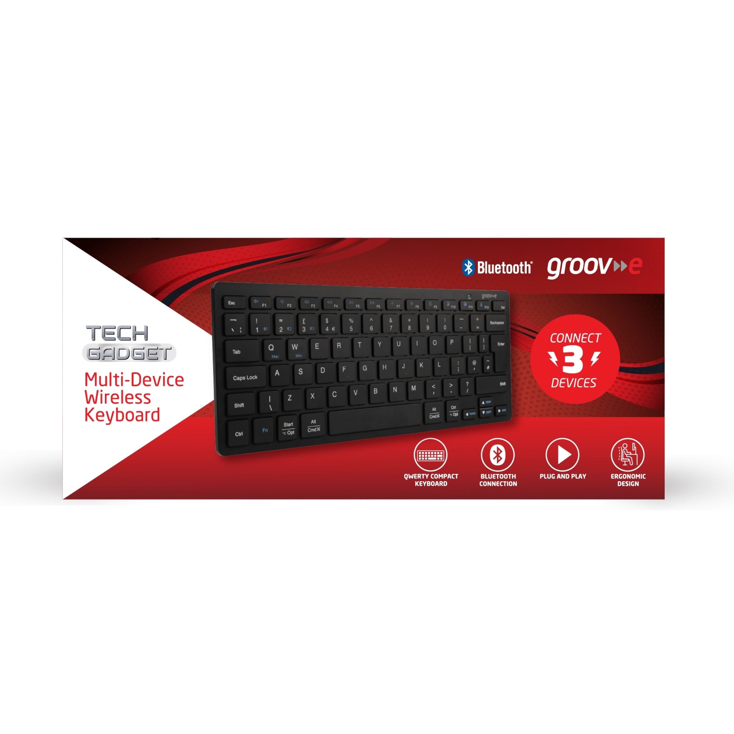 Groov-e Compact Bluetooth Keyboard Black - official product image