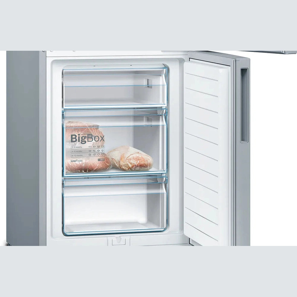 Bosch Series 4 Fridge Freezer - Stainless Steel Look - BigBox freezer drawers