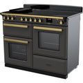 Rangemaster Estel Deluxe 110 Induction range cooker in Slate with Brass trim